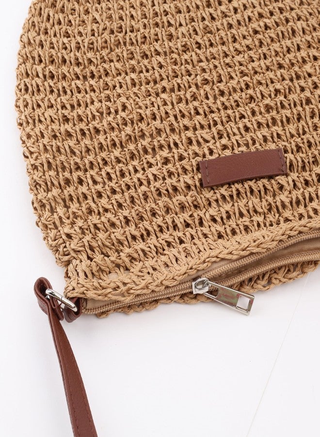 DENOVA Raffia Handbag with Lining | Beach bag, Women's Handbag, Tote Bag (Natural) - Image 4